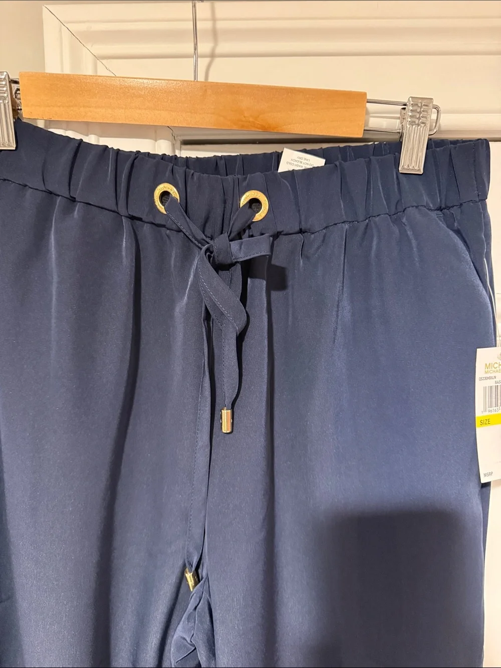 Michael Kors Midnight Blue Wide Leg Drawstring Pants
